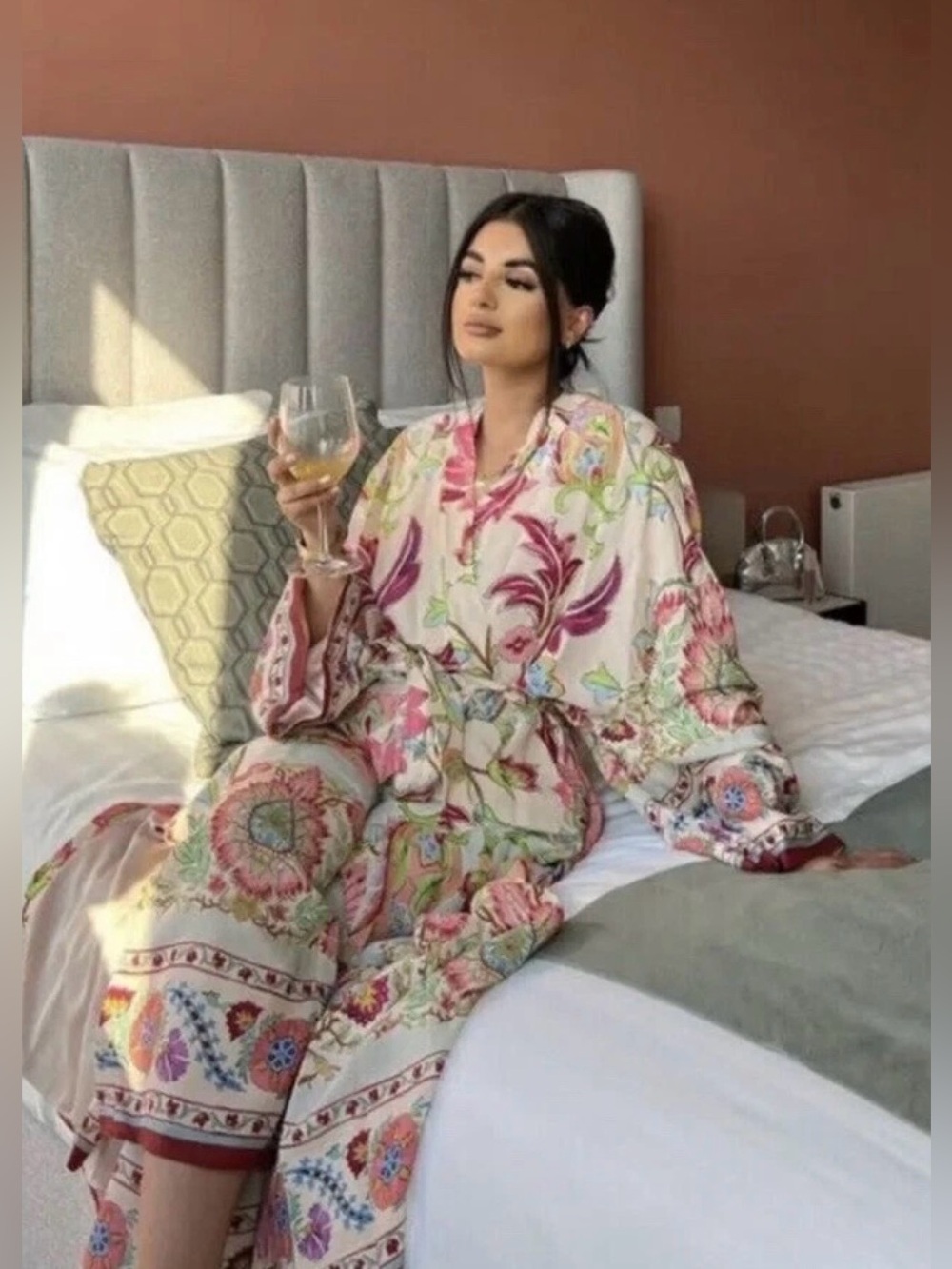 ZARA Floral Print Women’s Floral Robe and matching Dress. Set for 150.